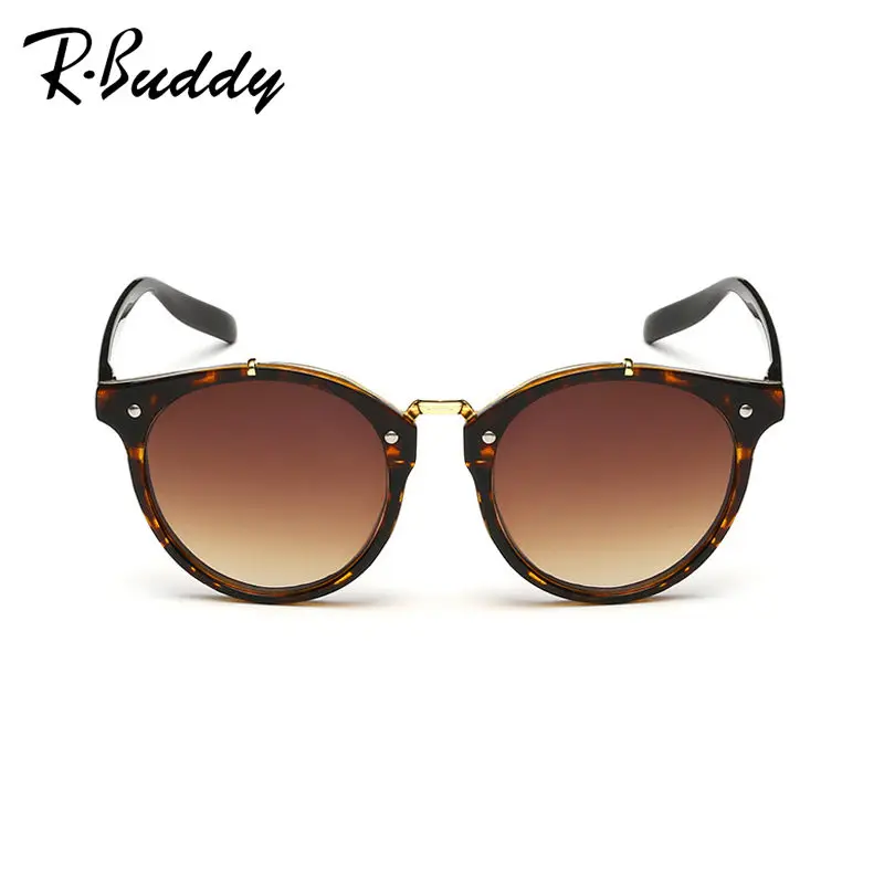 RBUDDY Люксовый Бренд Полукадра Cat Eye Солнцезащитные Очки 2016 Мода женщины Зеркало На