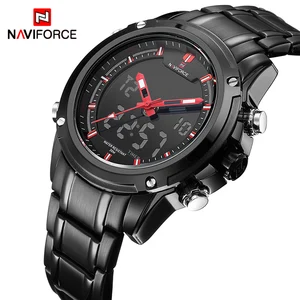 Часы NAVIFORCE мужские, спортивные, армейские, в стиле милитари, кварцевые, аналоговые, светодиодный, водонепроницаемые