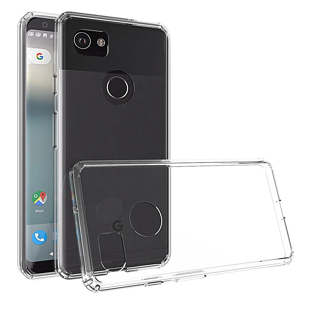 Чехол Pixel 2 XL тонкий жесткий чехол из ТПУ прозрачный для задней панели