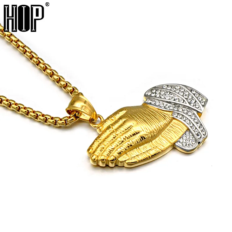 Хип хоп с золотистым или титановым покрытием из нержавеющей стали Iced Out Bling