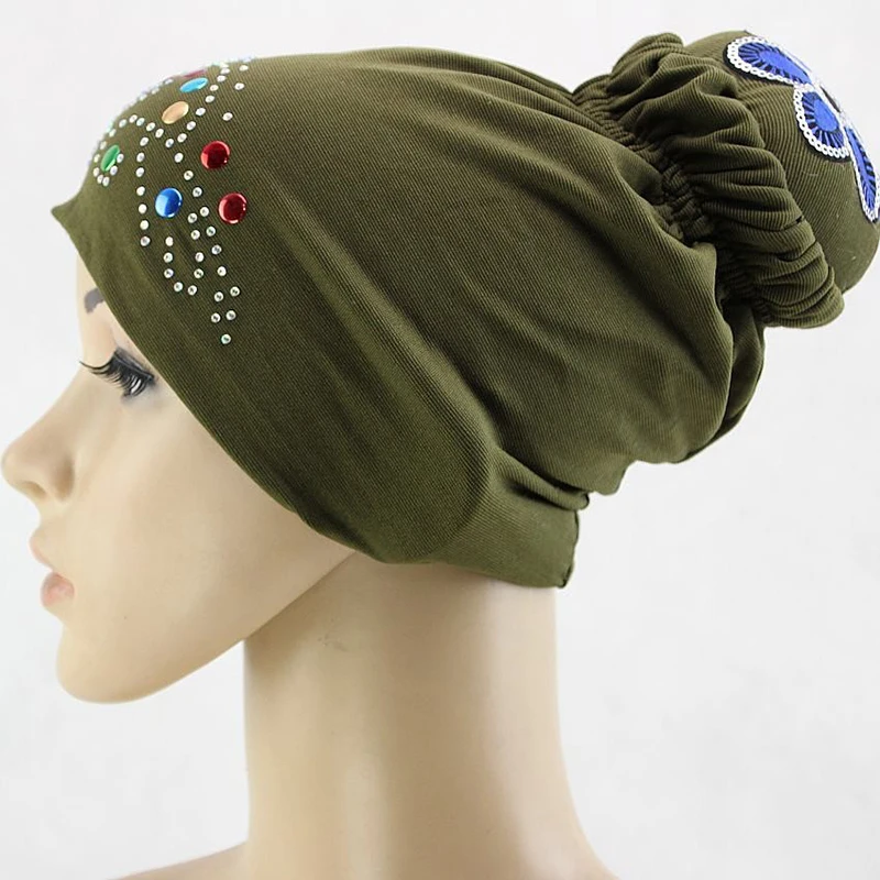 Popular Women Ladies Casual Muslim Hat Beautiful Flowers Floral Female Adults Head Scarf Caps Summer 12334 | Тематическая одежда и