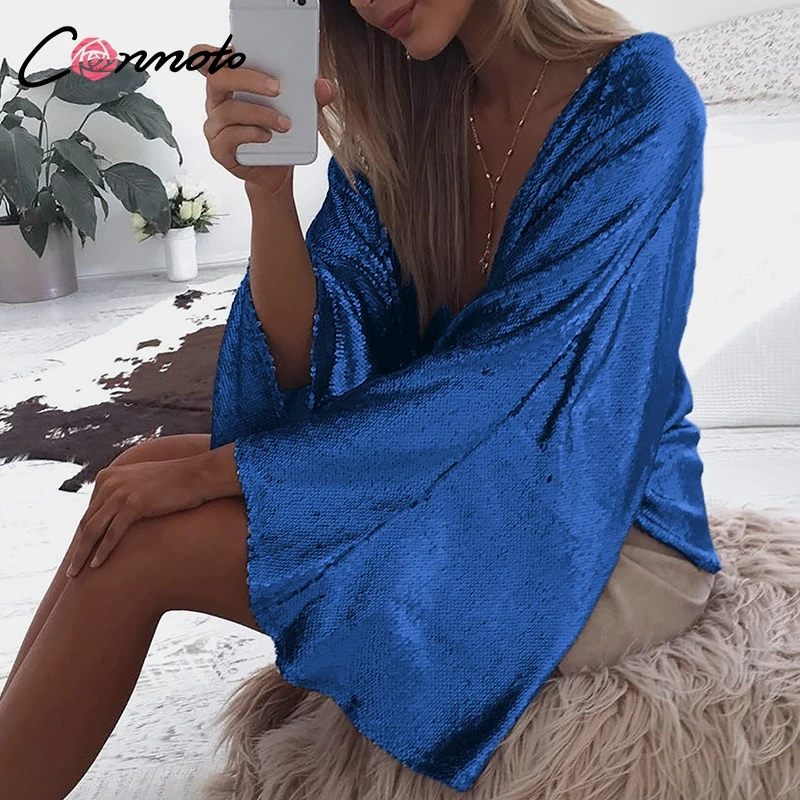Conmoto Однотонные клубные топы и блузки повседневные женские рубашки сексуальная