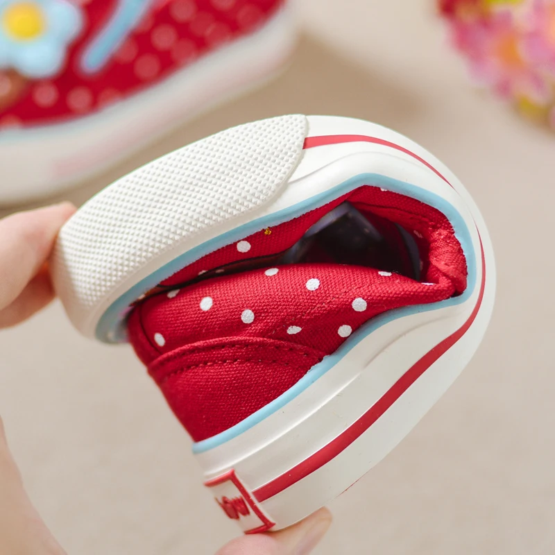 

Girls Canvas Shoes Children Fashion Girl Dot Pattern Kids Sneakers Denim Girls Princess Shoes Casual Footwear for Spring Summer