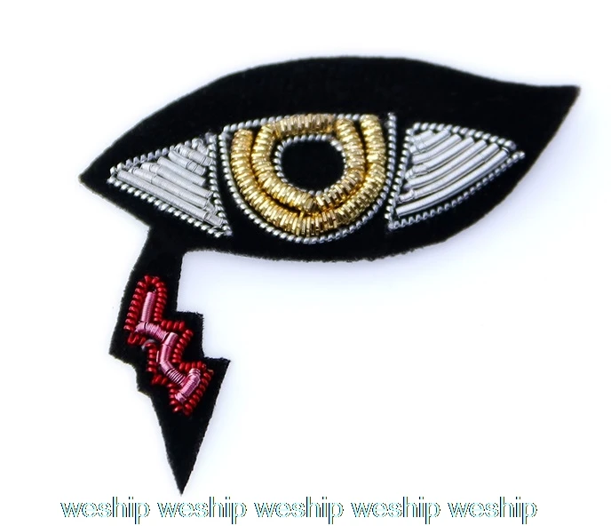 Сделай Сам новинка 3D Ручная вышивка значки глаза/любовь металлическая проволока