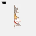 Наклейка YJZT, 4,4 см х 15,4 см, с тремя котами, автомобильная наклейка из ПВХ, высокое качество, 11-00894