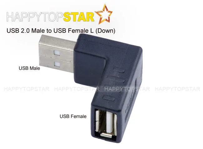 Угловой поворотный адаптер преобразователь USB 2 0 1 папа мама 480 М L (в вниз) легко