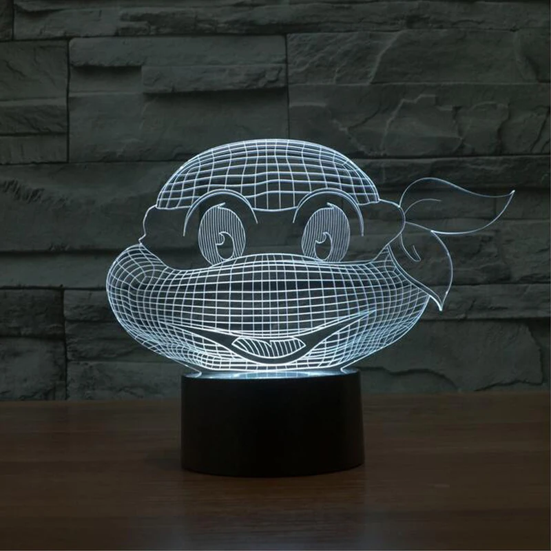 Новый подростковый мутант Черепашки Ниндзя красочный 3D светодиодный светильник