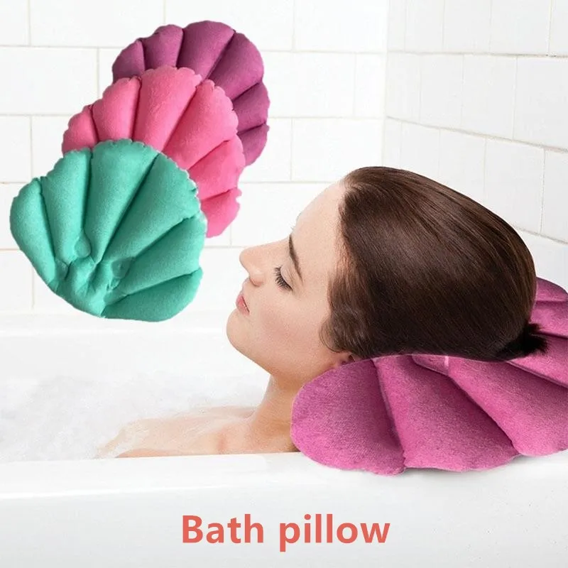 Мягкая надувная подушка для ванной в виде ракушки|bath spa pillow|spa pillowpillow bathtub |