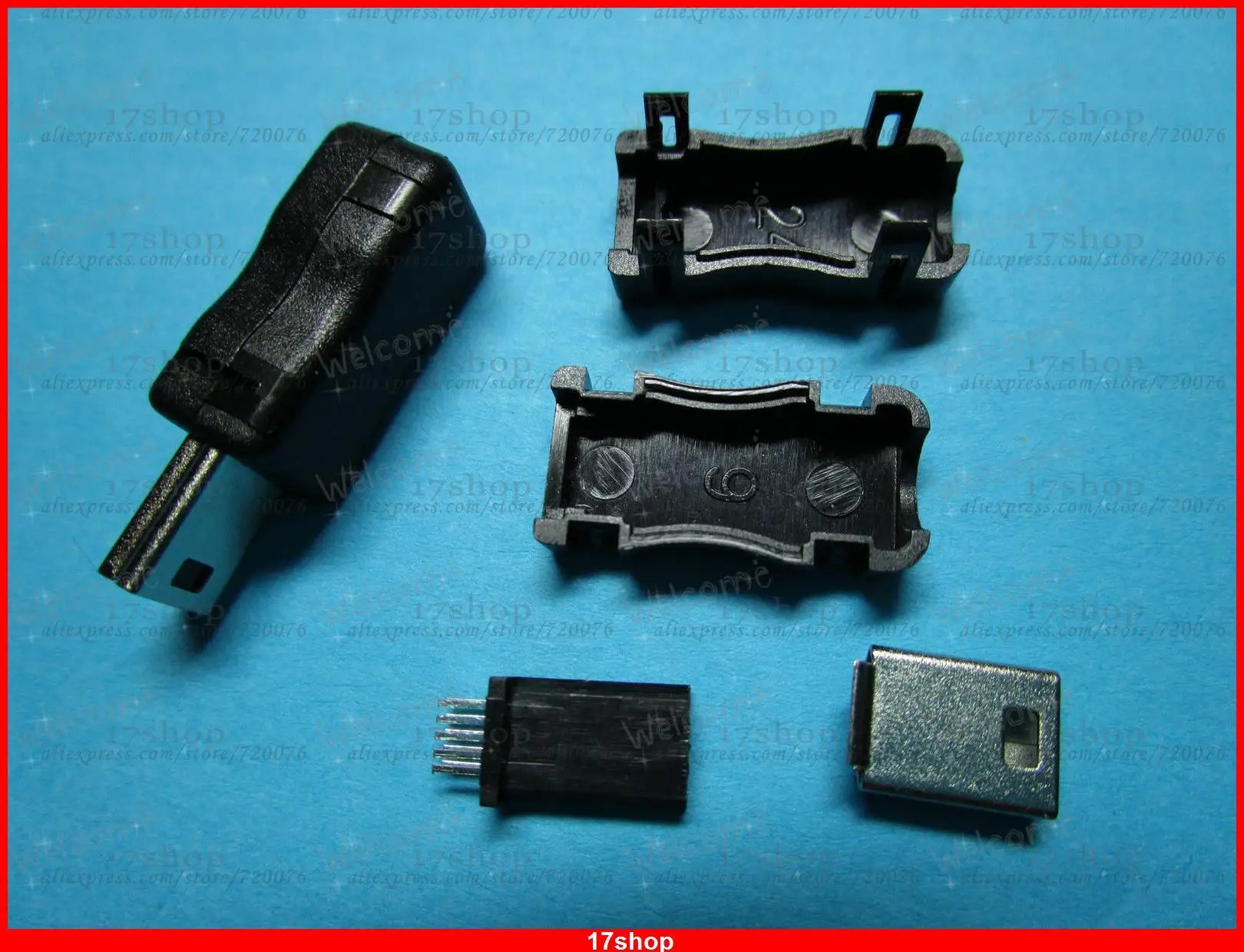 10 шт. Pin Mini USB разъем штекер пластиковый для Philips 180 градусов|plastic connector|plastic socketplastic