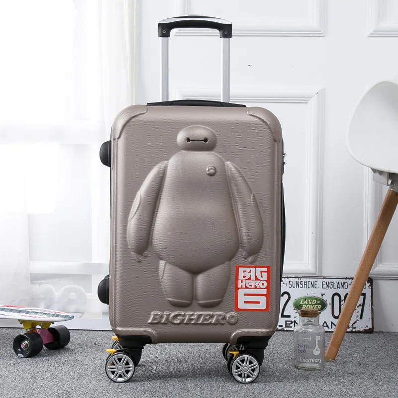 BayMax, детский Багаж, 20/24 дюймов, мультяшный чехол на колесиках, 3D, детский Багаж, дорожный Багаж, чехол на колесиках - Цвет: 24 inch