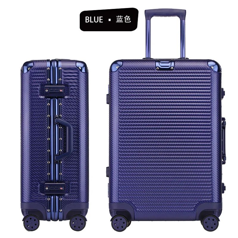 blue SEABIRD 2" 22" 2" 26" 29 дюймов алюминиевый каркас чемодан на колесиках для путешествий Спиннер переносить на каюте прокатки Hardside чемодан - Цвет: blue