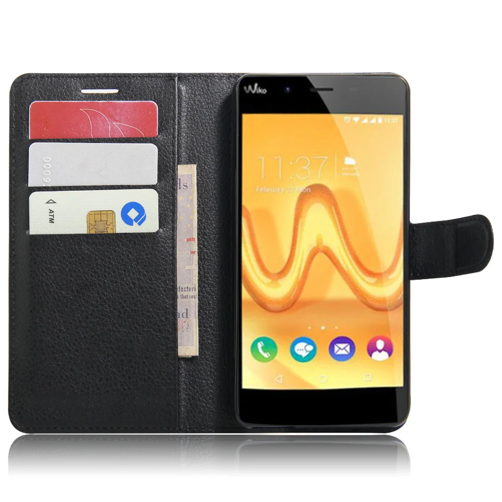 Мода в Исходном Личи Шаблон Бумажник PU Кожа Case Для Wiko Томми Крышка Shell С Помощью