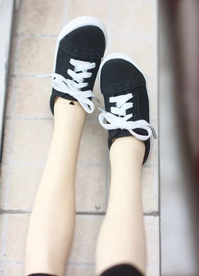 black Обувь для куклы BJD подходит для 1/4 1/3 Размер куклы низкий верх Повседневная обувь и кроссовки в трех цветах аксессуары для куклы - Color: black
