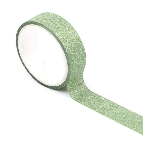 green 1 шт. 5 м Kawaii блестящая матовая лента 8 цветов книжный Декор Васи Лента Скрапбукинг карта Клейкая Бумажная Наклейка для творчества крафт подарок - Цвет: green