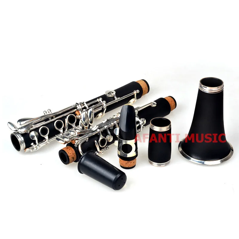 Afanti Music Falling Tune B/жесткий каучук/никель кнопочный кларнет (CLA 144)|rubber clarinet|clarinet bclarinet