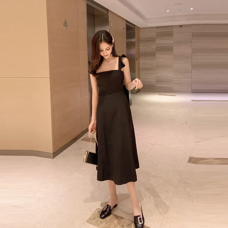 2019 Новый женский OL без рукавов темперамент большой маятник слово талия