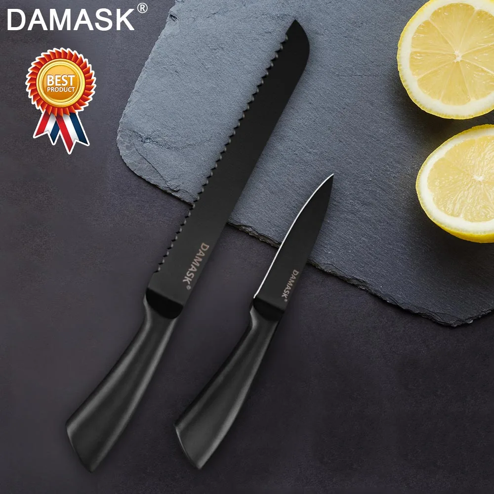Damask набор ножей из нержавеющей стали зубчатый хлеб кухонный нож антипригарное