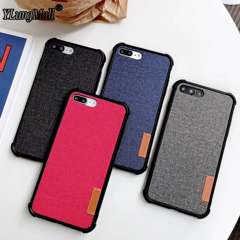 Heavy Duty Cloth Texture Case Coque For iPhone 7 Luxury Soft Silicone Phone Cases XS Max XR 8 Plus 6 6s 5s Fabric Cover |