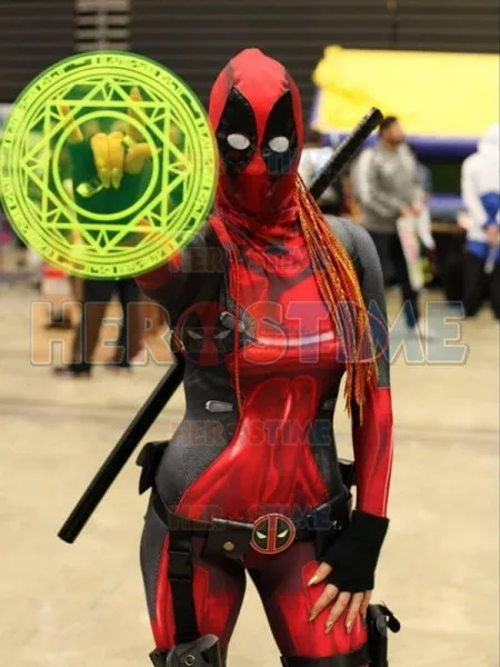 Для дам костюм с принтом Deadpool спандекс 3D принт Дэдпул Косплей зентай на Хэллоуин