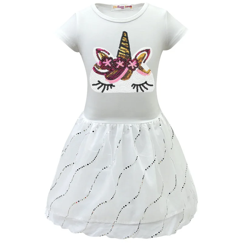 Платье принцессы с блестками для маленьких девочек Летние платья