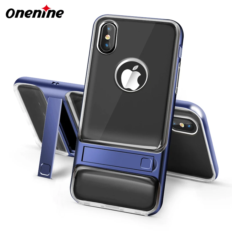 Crystal Navy Чехол для мобильного телефона, чехол для IPhone X XS Max XR, роскошный силиконовый чехол 360, Защитный 3D чехол-подставка для IPhone X - Цвет: Crystal Navy