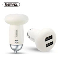 remax dual usb mini portable car charger mushroom head usb charger fast charging 2 1a with led for iphonesamsungxiaomi