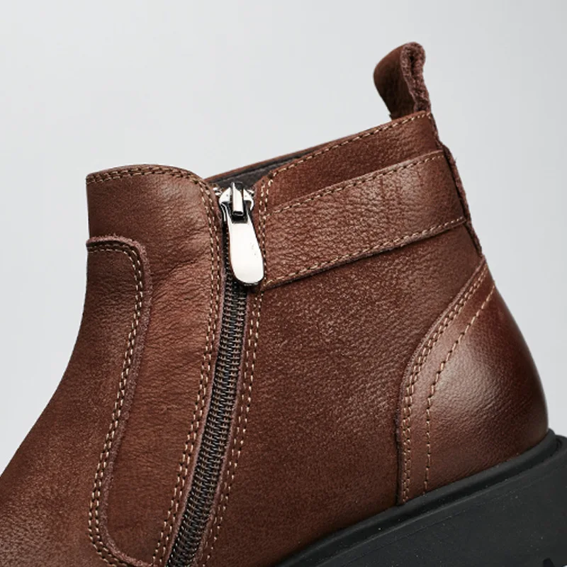 New Middle Help Martin Boots High Shoes Men's Leather Trend Retro | Обувь
