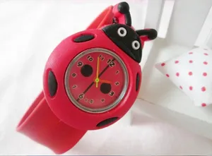 Милые детские аналоговые гибкие пластиковые часы с ремешком божья коровка, бесплатная доставка, 1 шт.