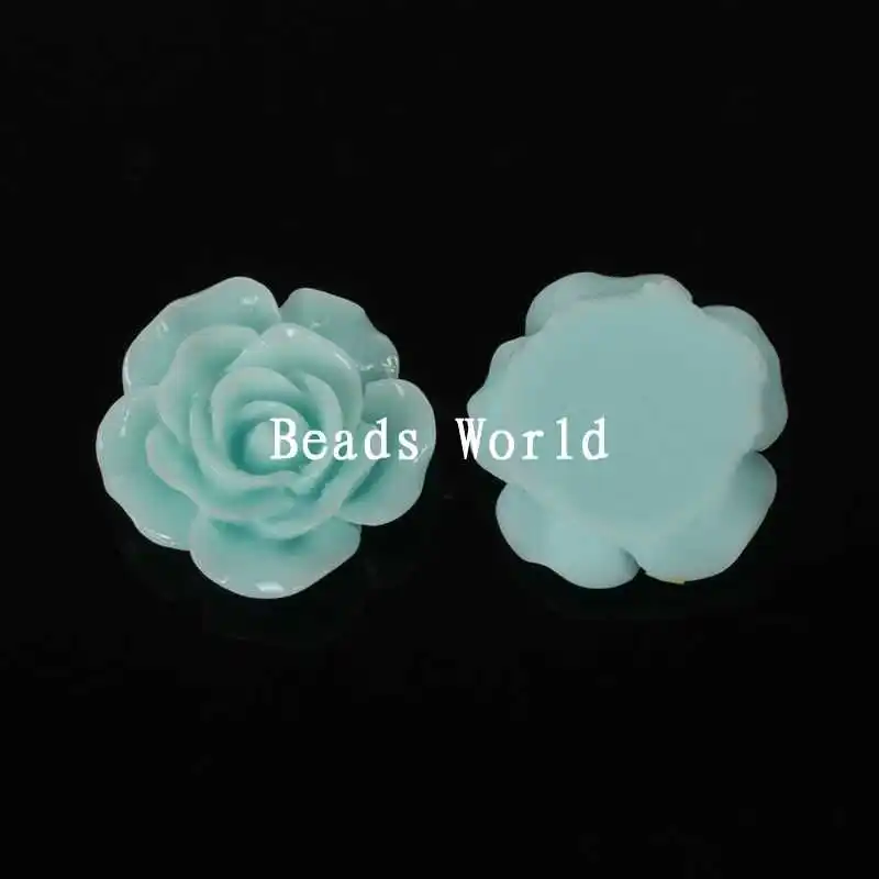 100 шт светло синий цветок розы Смола Кабошоны для скрапбукинга украшения 15 мм (W06000