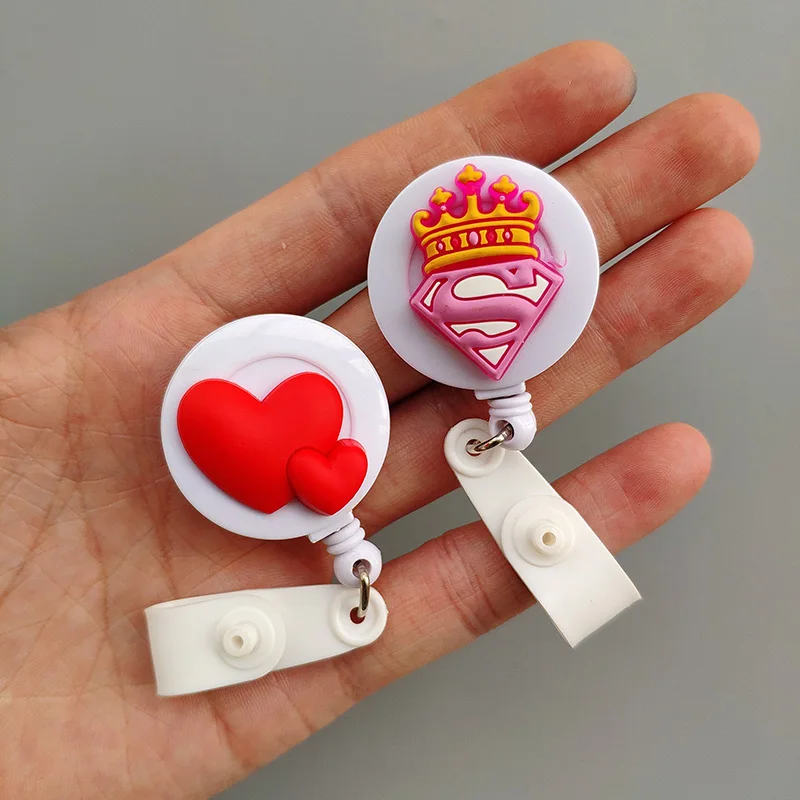 6 шт./лот милый лук медсестры раскладной держатель для бейджа Kawaii значок с сердцем клип Id Держатель карты для работы офиса поставки подарок для новорожденных