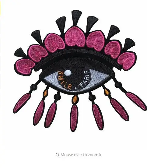 DingDian 2pcs/lot Pink Eye Patches DIY Sewing Accessories Big Design Applique Patch for Clothes Decoration Scrapbook Patchwork | Дом и сад