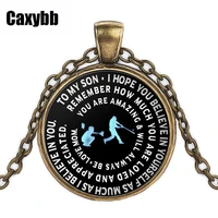 caxybb popular baseball pendant necklace mommy son gift metal chain necklace black sliver gold fashion letter necklace