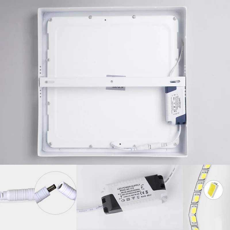 Ультра тонкий 6 W/12 W/18 W Светодиодный алюминий площади поверхности панели