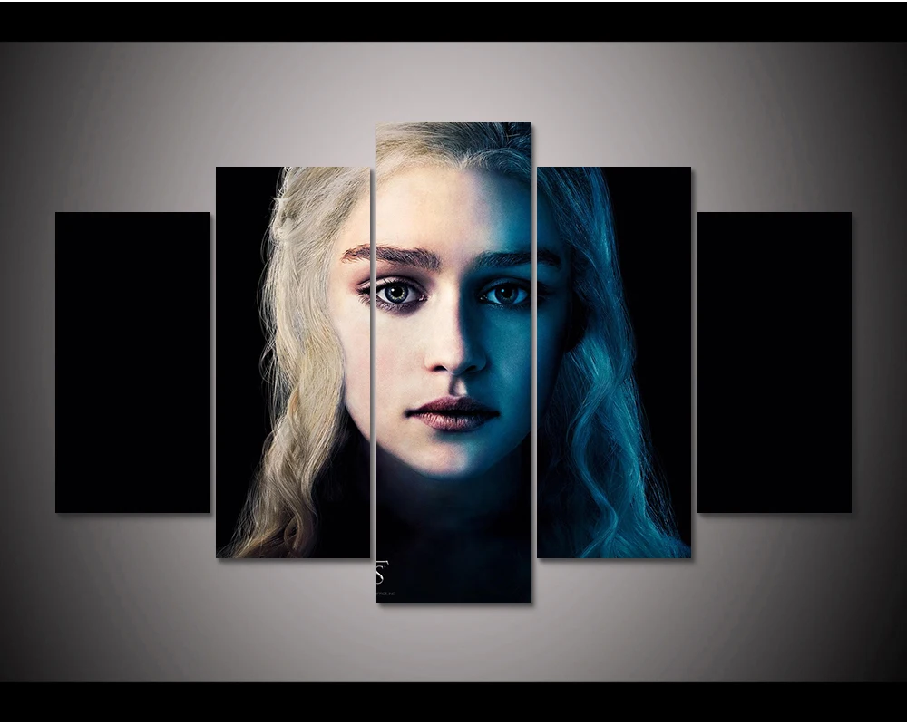 HD в рамке печать 5 шт. холст настенное искусство daenerys targarye живопись современный