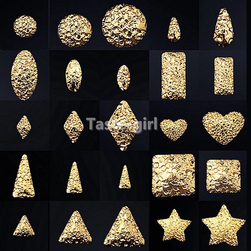 

500PCS 3D DIY Frosted Surface Metal Nail Art Decorations Gold Silver Rivet Manicure Accessories DIY Slider Nail Studs