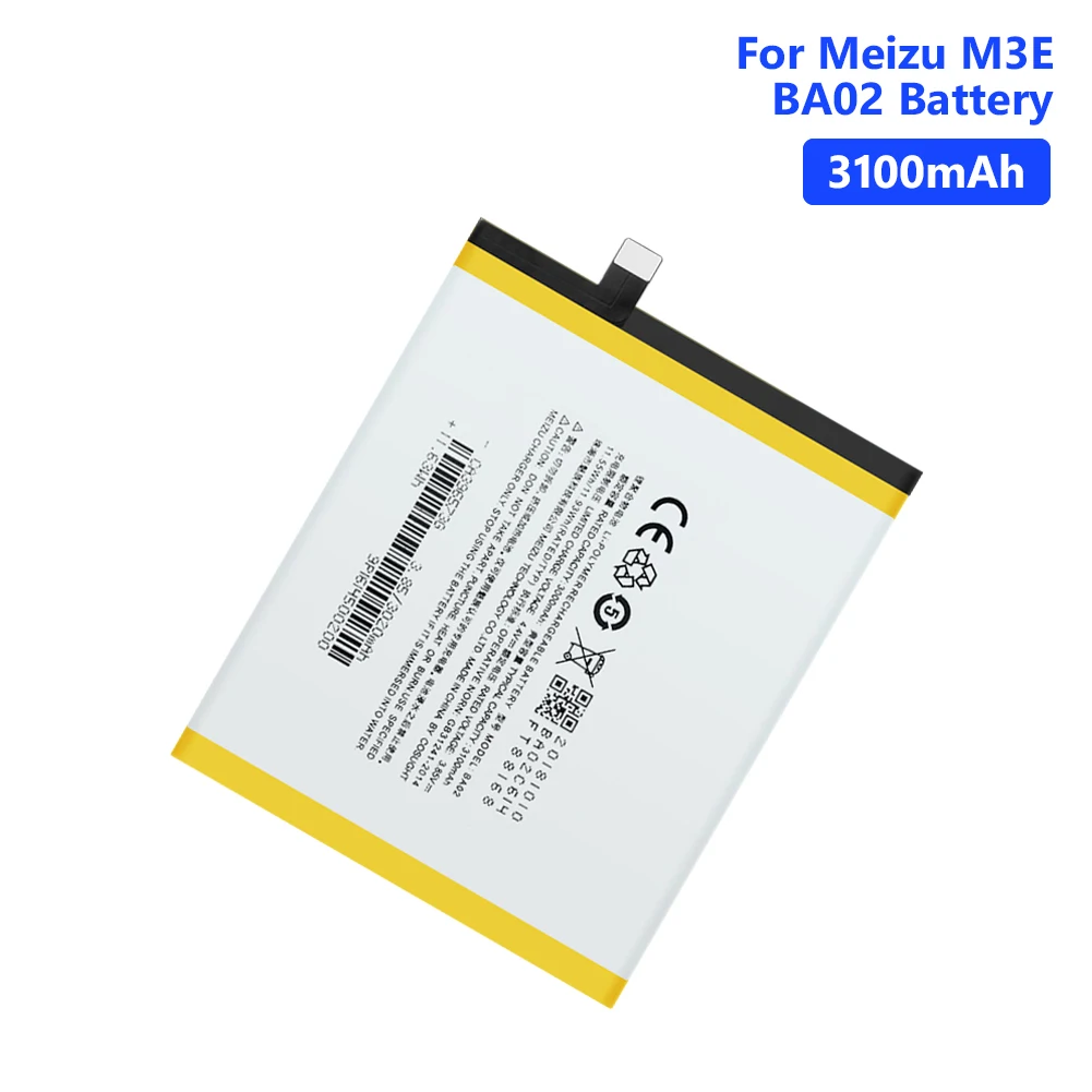 3,85 V BA02 3100mAh Сменные ячейки для мобильного телефона, долговечная литий-ионная батарея для Meizu M3E A680Q Meilan E, мобильный телефон