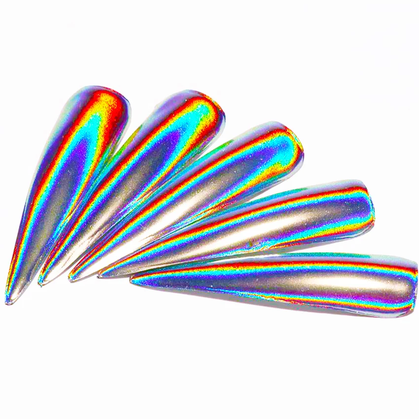 0,5 г/кор. голографические лазерные блестки для ногтей Holo Rainbow ногтей порошок для ногтей наконечник для ногтей хромированная пыль маникюр Дизайн ногтей украшения