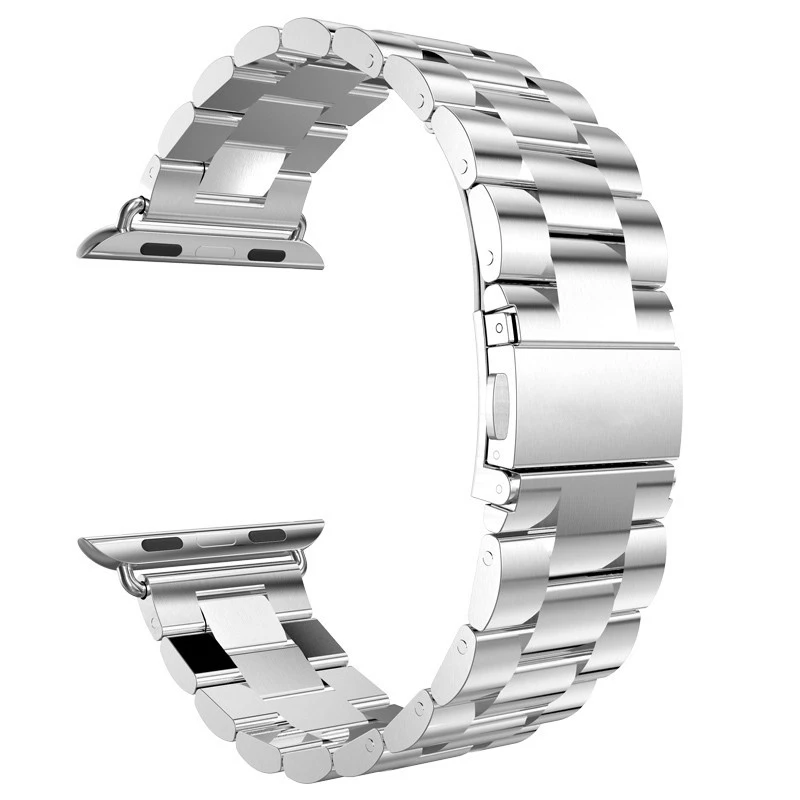 Silver Классический металлический ремешок из нержавеющей стали для Apple Watch 5 44 мм 40 мм 38 мм 42 мм соединяющий ремешок браслета для IWatch Series 1 2 3 4 - Band Color: Silver