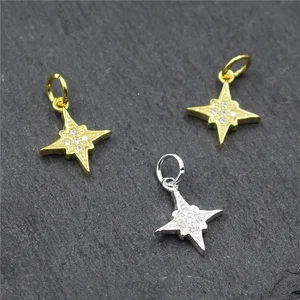 Подвески из серебра 100% пробы, с фианитами, для изготовления ювелирных изделий