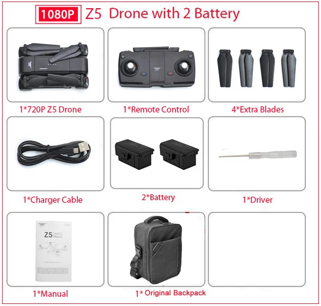 SJRC Z5 RC Дрон Профессиональный gps RTF 5G WiFi FPV 1080P камера с gps режим следования за мной RC Квадрокоптер vs XS812 MJX B5W JJPRO X5 - Цвет: 1080p 2B BackPack