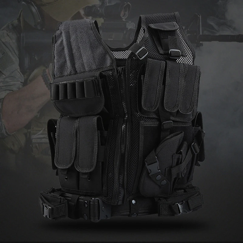 

Военный сетчатый дышащий тактический жилет с несколькими карманами для активного отдыха, боевое снаряжение, защитный пояс для тренировок и...