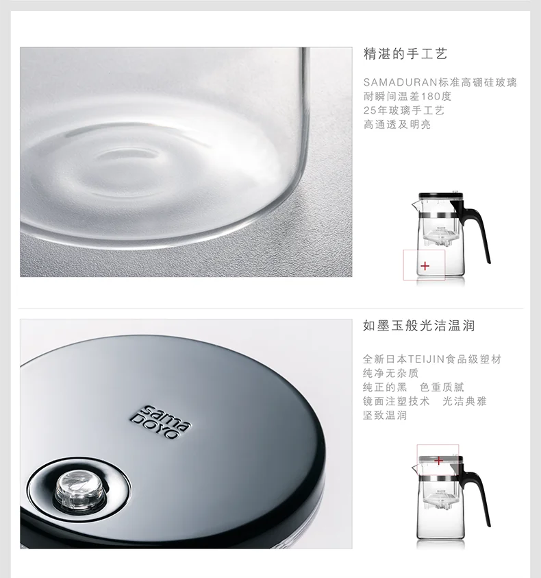 [GRANDNESS] Samadoyo E-01 высококачественный Gongfu Чайник и кружка 500 мл стеклянный чайник SAMA художественная чайная чашка