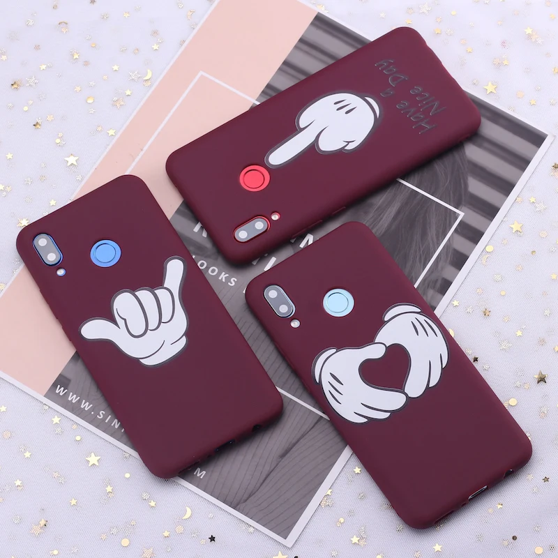 Силиконовый чехол для телефона Xiaomi Mi Redmi Note 5 6 7 8 9 lite Pro Plus с мультяшным знаком Love