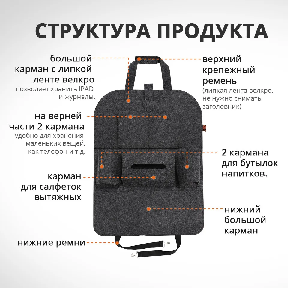 Partol Автокресло Организатор авто сумка для хранения Универсальный Автокресло Вернуться сиденье Организатор multi-карманный контейнер для хранения держатель мешка