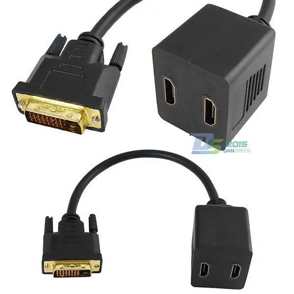 Danspeed DVI D (24 + 1) Male to 2 HDMI Женский цифровой дисплей сплиттер кабель адаптер Длина 30