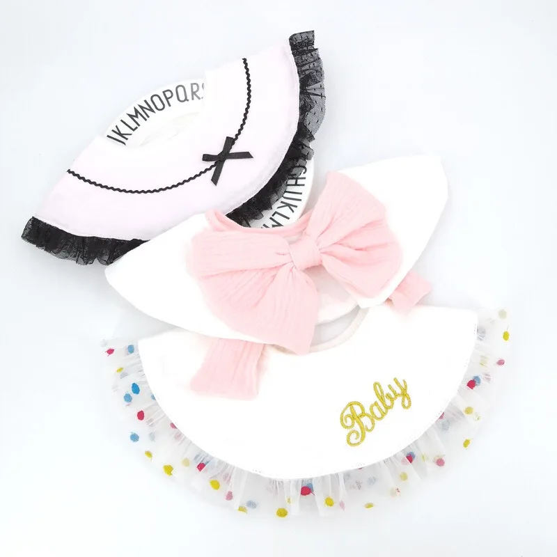 Кружевной нагрудник принцессы 360 круглый вращающийся хлопковый Слюнявчик с