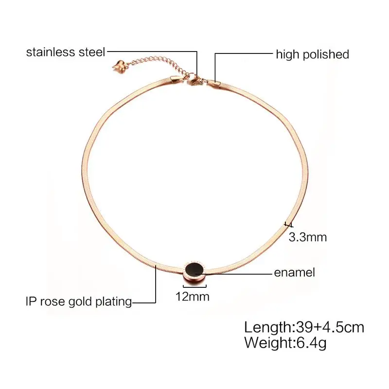 Vnox розовое золото Цвет колье Цепочки и ожерелья для Для женщин jewelry Нержавеющая