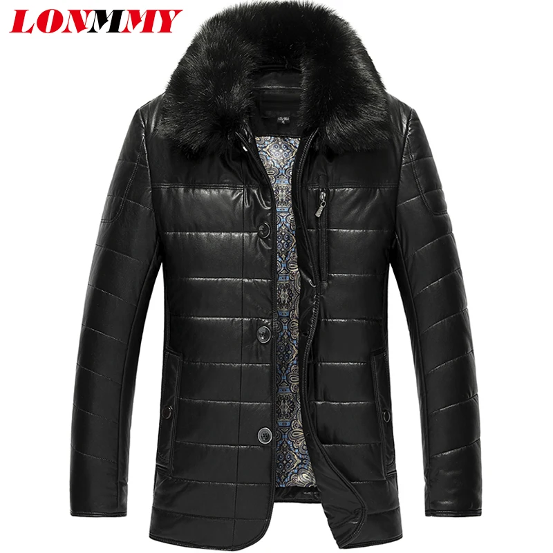 Длинный кожаный Тренч LONMMY 6XL 7XL 8XL мужская повседневная куртка из искусственной