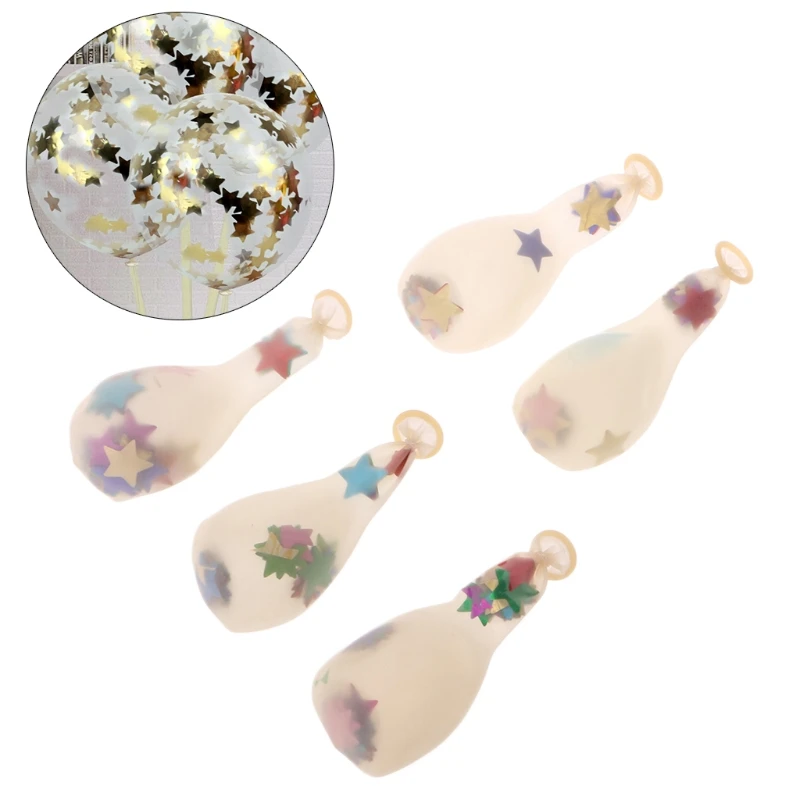 5 шт цветные звезды заполнены конфетти красивые воздушные шары 12 дюймов