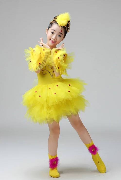 New Children's Animal Performance Clothing Insect Flying Dance Clothes Girls Birds with Wings Chick Duckling Costumes |
